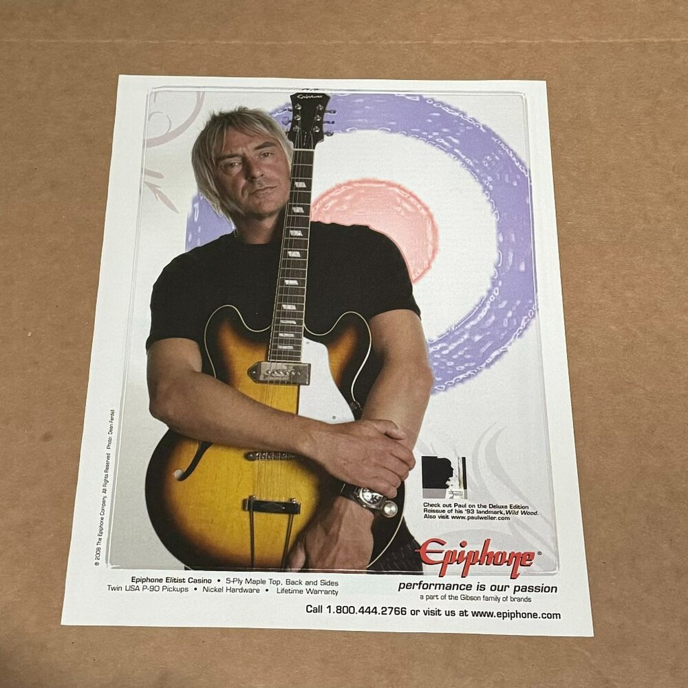 Paul Weller - Epiphone Guitars - 2008 Print Advertisement